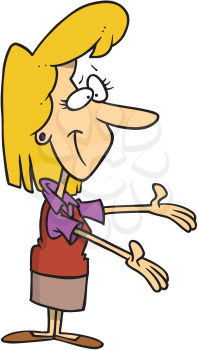 Royalty Free Clipart Image of a Woman With Her Hands Outstretched