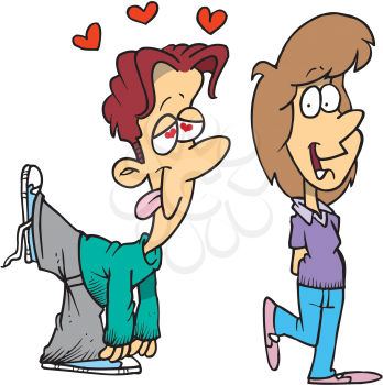 Royalty Free Clipart Image of a Lovesick Man