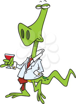 Royalty Free Clipart Image of a Lounge Lizard