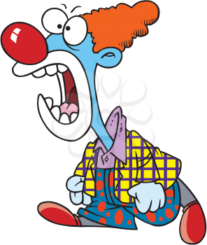 Royalty Free Clipart Image of an Angry Clown