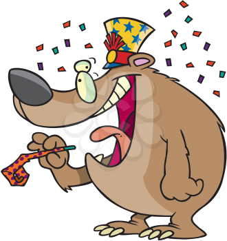 Royalty Free Clipart Image of a Party Bear