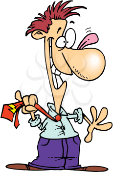 Royalty Free Clipart Image of a Goofy Man