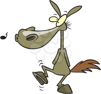 Royalty Free Clipart Image of a Horse Whistling