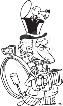 Royalty Free Clipart Image of a One-Man Band