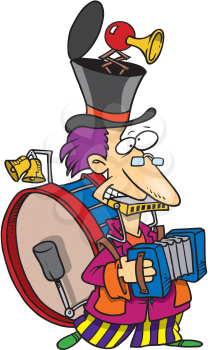 Royalty Free Clipart Image of a One-Man Band