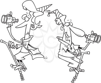Royalty Free Clipart Image of Partiers