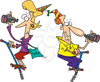 Royalty Free Clipart Image of Partiers