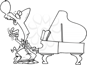 Royalty Free Clipart Image of a Pianist