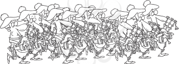 Royalty Free Clipart Image of 10 Pipers Piping