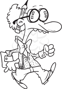 Royalty Free Clipart Image of a Nerdy Guy