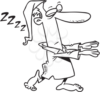 Royalty Free Clipart Image of a Sleepwalker