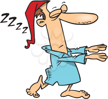 Royalty Free Clipart Image of a Sleepwalker