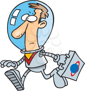 Royalty Free Clipart Image of a Space Businessman
