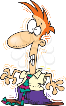Royalty Free Clipart Image of a Stressed Man