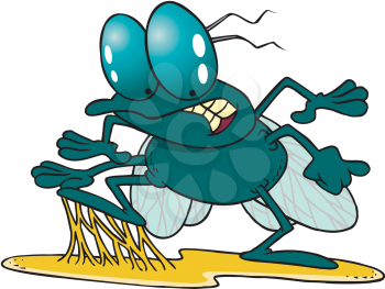 Royalty Free Clipart Image of a Stuck Fly