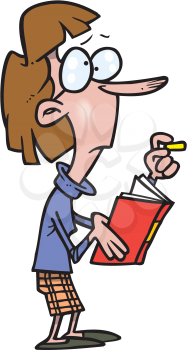 Royalty Free Clipart Image of a Woman With a Book