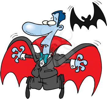 Royalty Free Clipart Image of Dracula and a Bat