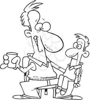 Royalty Free Clipart Image of a Ventriloquist