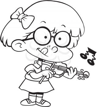 Royalty Free Clipart Image of a Little Violinist