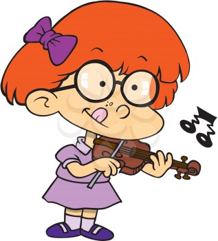 Royalty Free Clipart Image of a Little Violinist