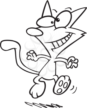 Royalty Free Clipart Image of a Dancing Cat