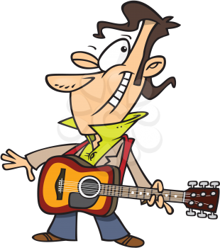 Royalty Free Clipart Image of a Guitarist