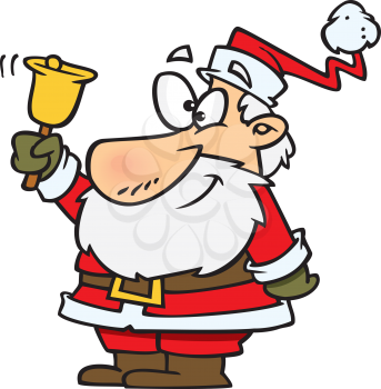 Royalty Free Clipart Image of Santa Ringing a Bell