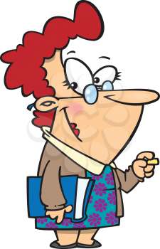 Royalty Free Clipart Image of an Older Woman With Books