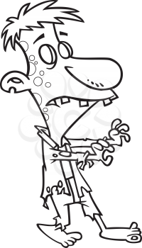 Royalty Free Clipart Image of a Goofy Zombie