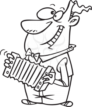 Royalty Free Clipart Image of a Guy Playing the Accordion