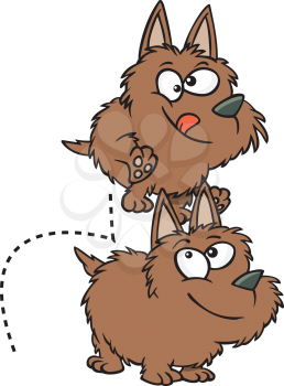 Royalty Free Clipart Image of Playful Pups