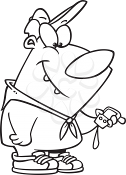 Royalty Free Clipart Image of a Bear With a GPS