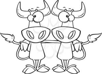 Royalty Free Clipart Image of Cows