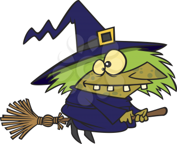 Royalty Free Photo of a Witch on a Broomstick