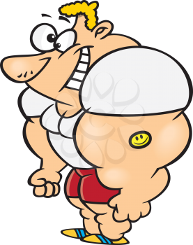 Royalty Free Clipart Image of a Muscleman