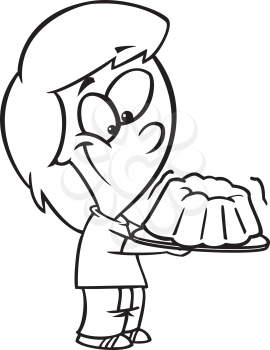 Royalty Free Clipart Image of a Boy Holding Jello