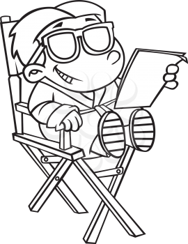 Royalty Free Clipart Image of a Child Being a Director