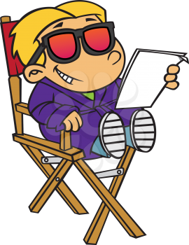 Royalty Free Clipart Image of a Child Being a Director