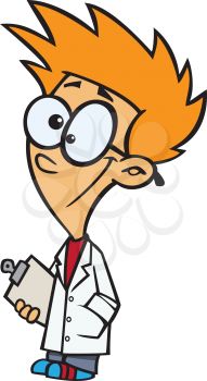 Royalty Free Clipart Image of a Boy Teaching Science