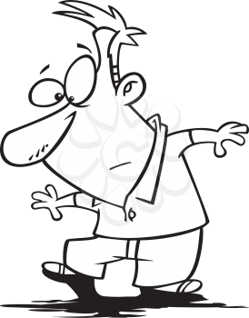 Royalty Free Clipart Image of a Man Stuck