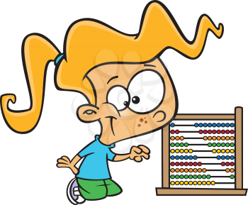 Royalty Free Clipart Image of a Little Girl With an Abacus