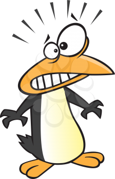 Royalty Free Clipart Image of a Frightened Penguin