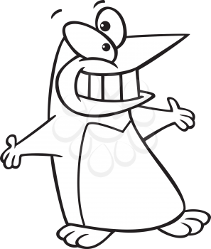 Royalty Free Clipart Image of a Funny Penguin