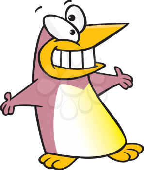 Royalty Free Clipart Image of a Puce Penguin
