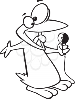 Royalty Free Clipart Image of a Singing Penguin