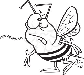Royalty Free Clipart Image of a Bee Humming