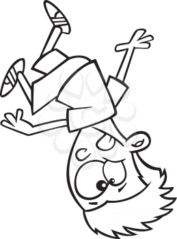 Royalty Free Clipart Image of a Boy Somersaulting