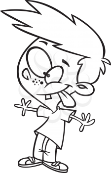 Royalty Free Clipart Image of a Boy Being Silly