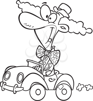 Royalty Free Clipart Image of a Clown Car