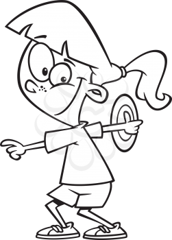 Royalty Free Clipart Image of a Girl Throwing a Discus